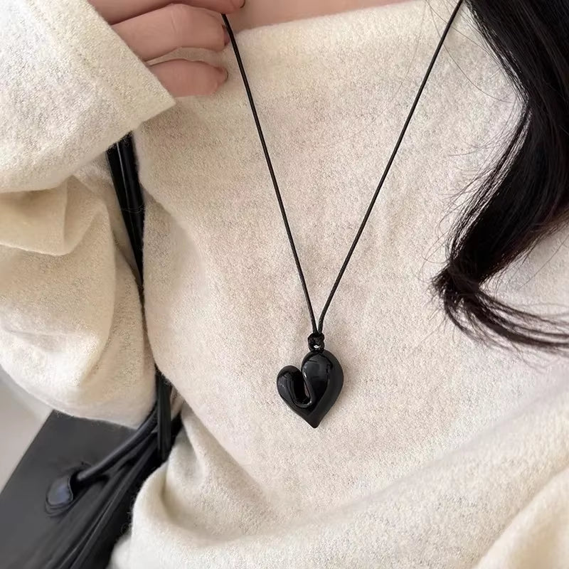 Crimson Love Vintage Heart Necklace – Romance with a Retro Soul